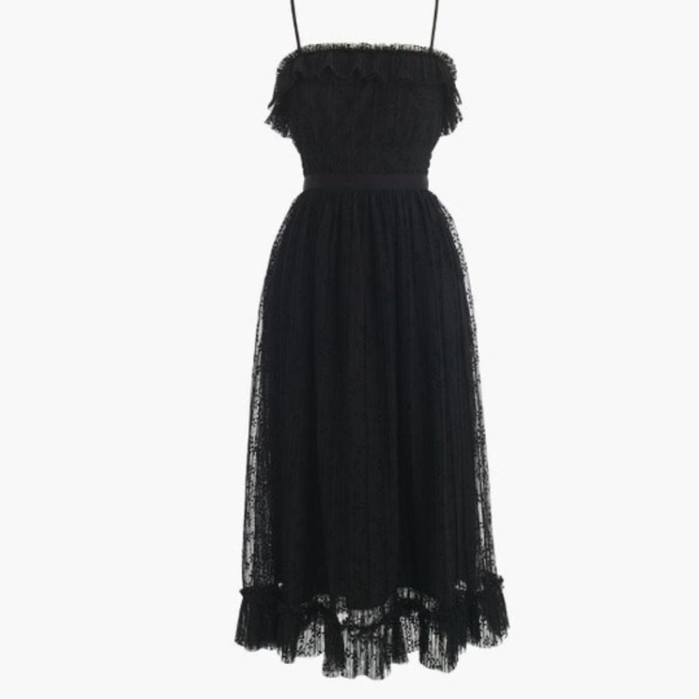 NWT J.Crew Floral Tulle Ruffle Dress